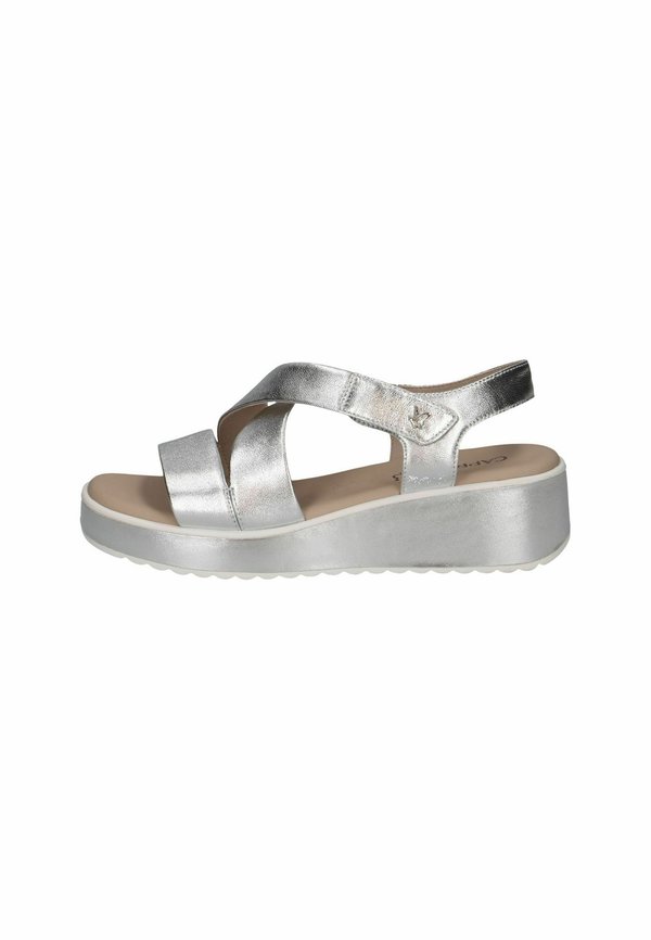 Plateausandalette - silver metal