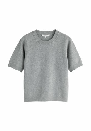 Next, SUPERSOFT SHORT SLEEVE KNITTED T-SHIRT - Základné tričko - grey marl