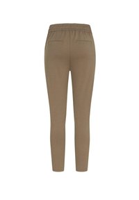 Brune, elastiske leggings med elastisk talje, med to baglommer, tætsiddende design og glat stofstruktur.