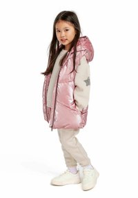 MINOTI - LONG PUFFER WITH HOOD - Bodywarmer - pink Miniatuurafbeelding 1