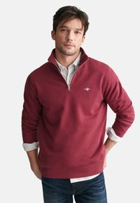 GANT SHIELD HALF ZIP  - Sweatshirt - wine red