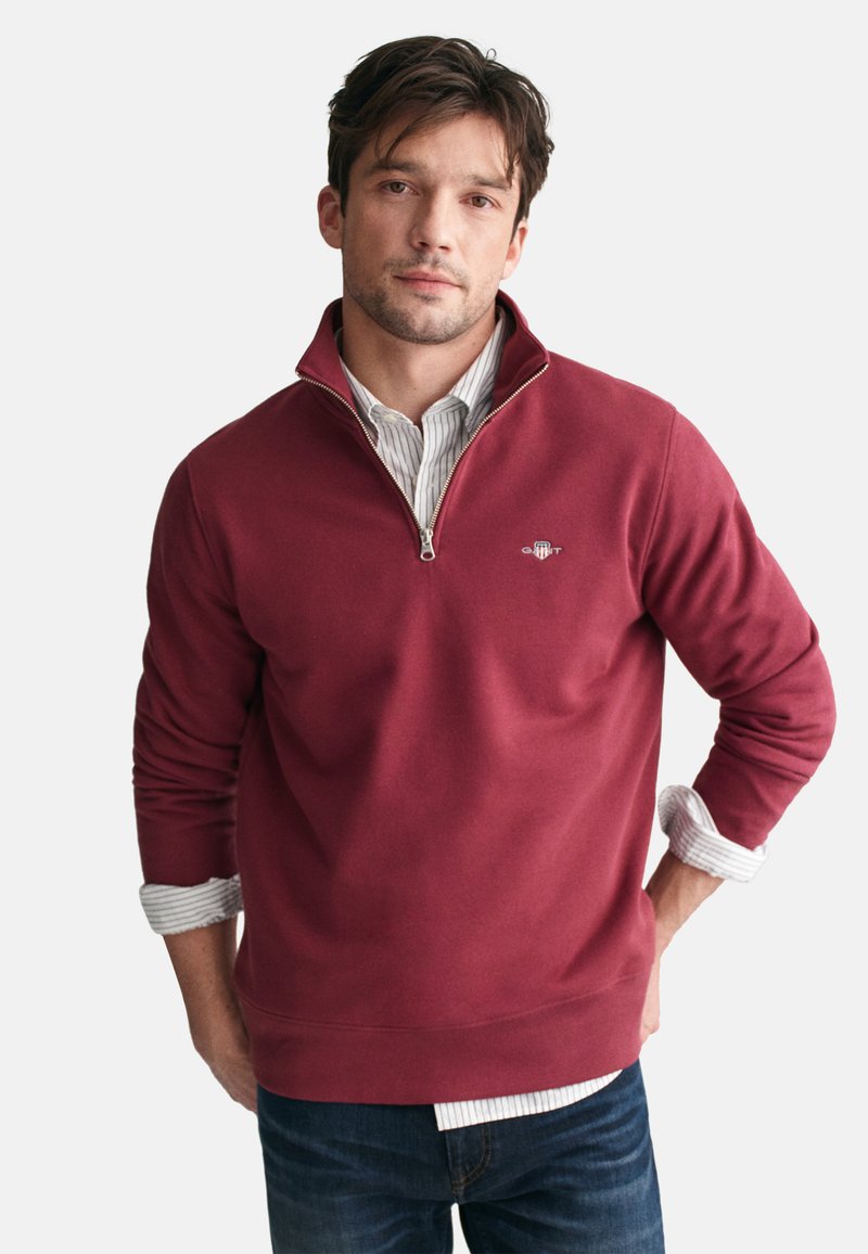 GANT SHIELD HALF ZIP - Sweatshirt - wine red