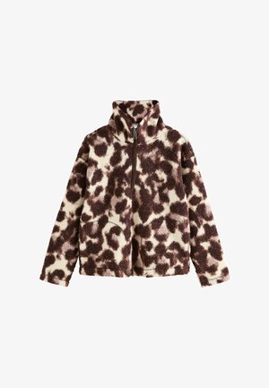 Next, Flísový sveter - chcolate pink leopard animal print