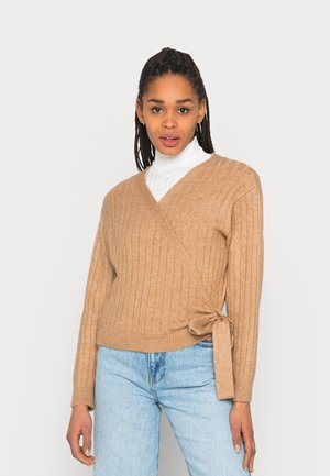 WRAPPED CARDIGAN - Cardigan - sand