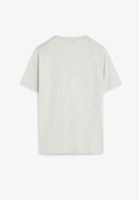 Gray short-sleeve t-shirt with a crew neckline, made of soft, breathable fabric; smooth texture with a subtle heather pattern.