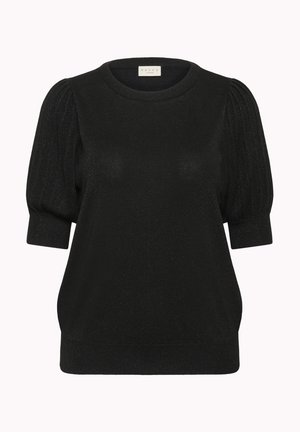 Kaffe Curve REGITTA PLEAT - Triko s potiskem - black deep