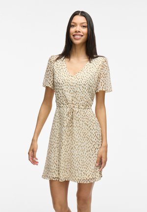VILA, VIFALIA V NECK SHORT DRESS - Denné šaty - birch/nori