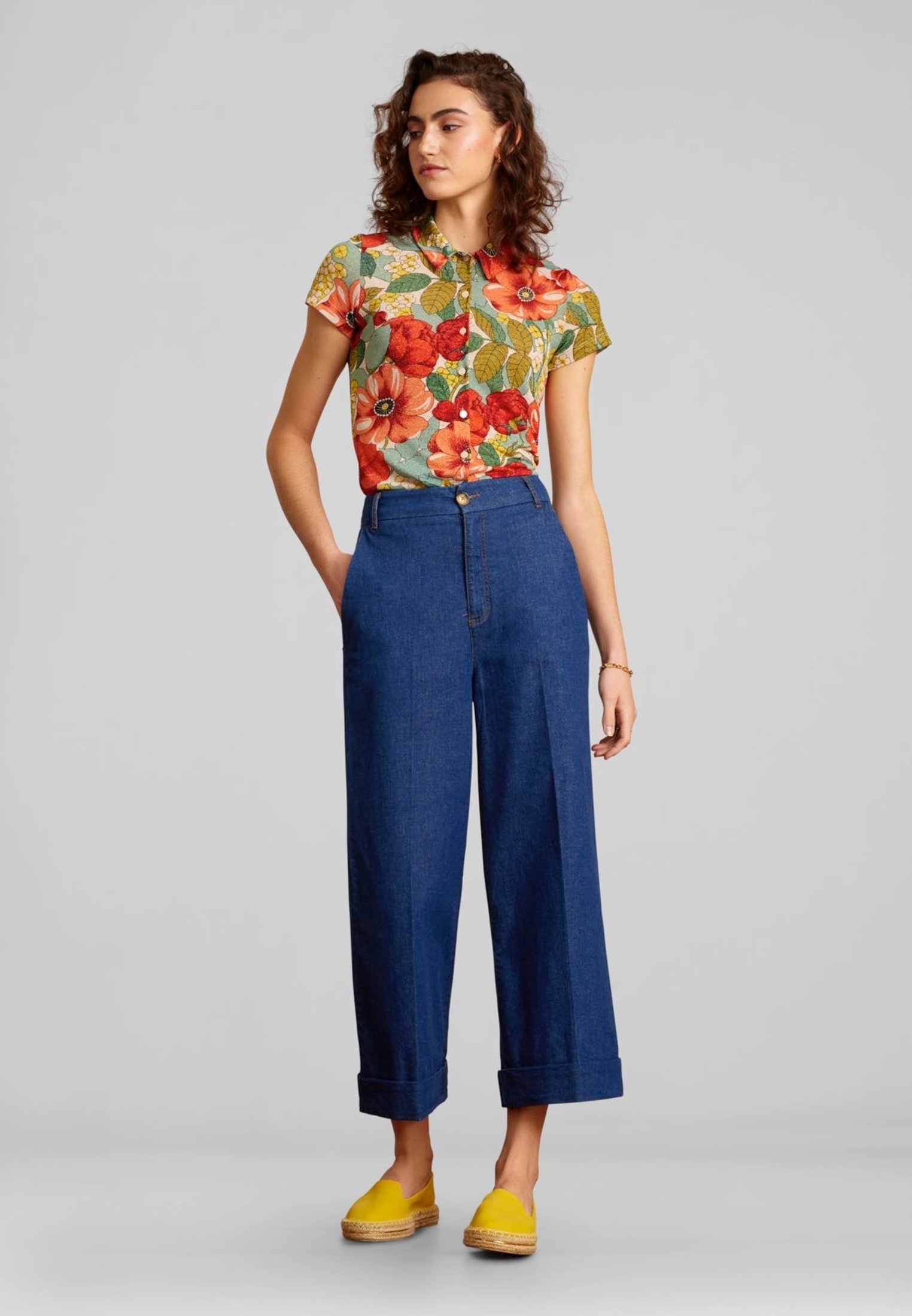 King Louie LISA CHAMBRAY - Straight leg jeans - denim blue/blue denim -  Zalando.de