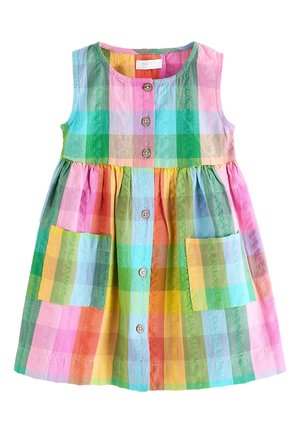 REGULAR FIT SLEEVELESS POCKET  - Denimové šaty - rainbow check