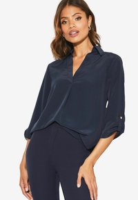 Lipsy V NECK 3/4 SLEEVE COLLARED - REGULAR FIT - Blůza - navy dark