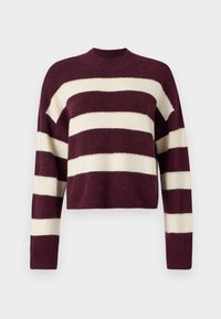 Vero Moda VMINEZ HIGHNECK BOO - Strikkegenser - winetasting/birch
