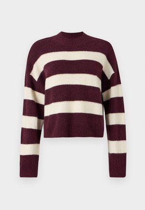 Vero Moda VMINEZ HIGHNECK BOO - Pullover - winetasting/birch