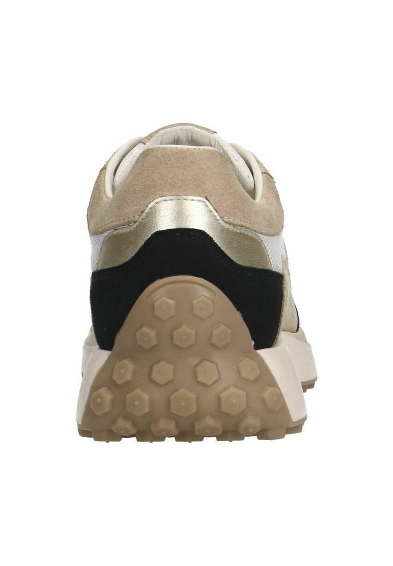 Manfield WEISSE VELOURSLEDER-SNEAKER MIT DETAILS IN SCHWARZ UND