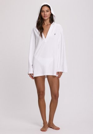 HOODED TUNIC - Beach accessory - white