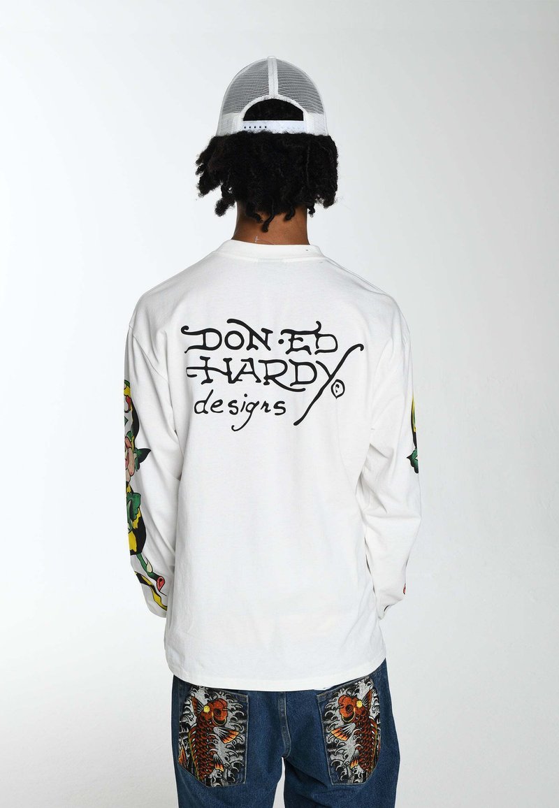Ed Hardy TRUE-TILL-SNAKE LONG SLEEVE - Long sleeved top - white 