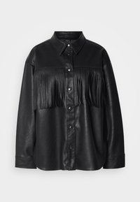 JACKET FRINGES - Műbőr dzseki - black