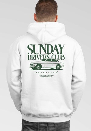Neverless BACKPRINT OLDTIMER AUTO SUNDAY DRIVER CLUB  RETRO  FASHION STREETSTYLE - Hoodie - weiß