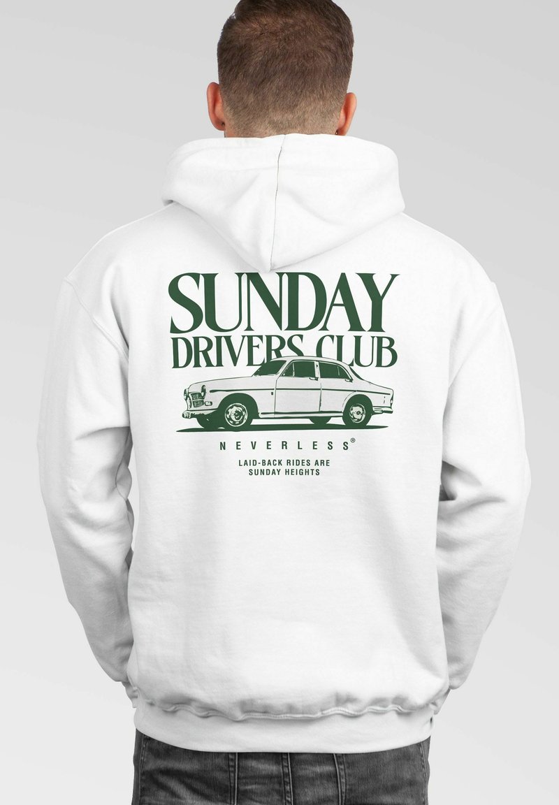 Neverless BACKPRINT OLDTIMER AUTO SUNDAY DRIVER CLUB RETRO FASHION STREETSTYLE - Hoodie - weiß