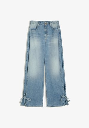 Bershka, HIGH-WAIST BARREL JEANS - Wide Leg - light blue
