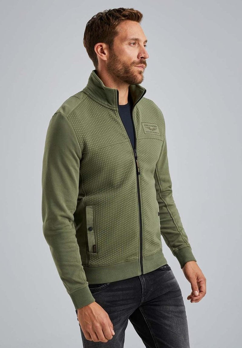 PME Legend MIT- MUSTER - Sweatjacke - deep lichen green/grün