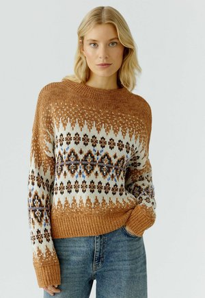 Trui - dk camel offwhite