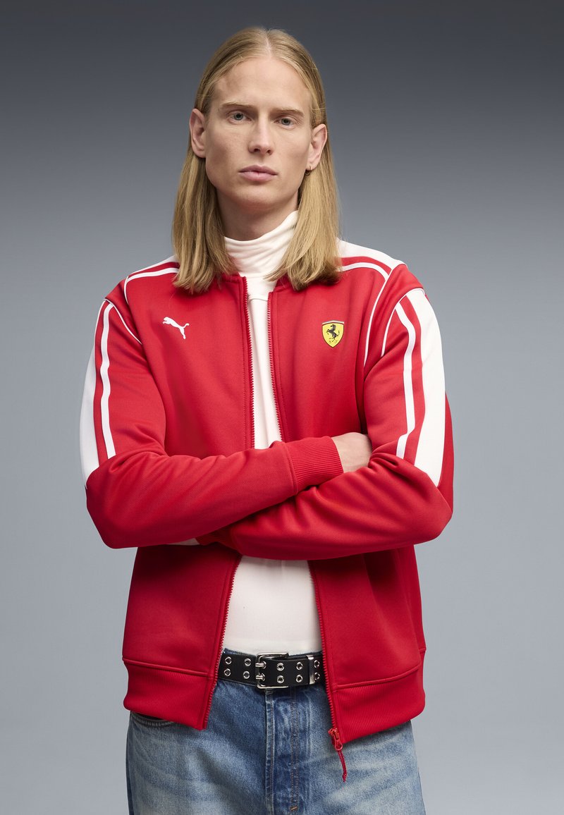 Puma SCUDERIA FERRARI - Mikina na zip - rosso corsa