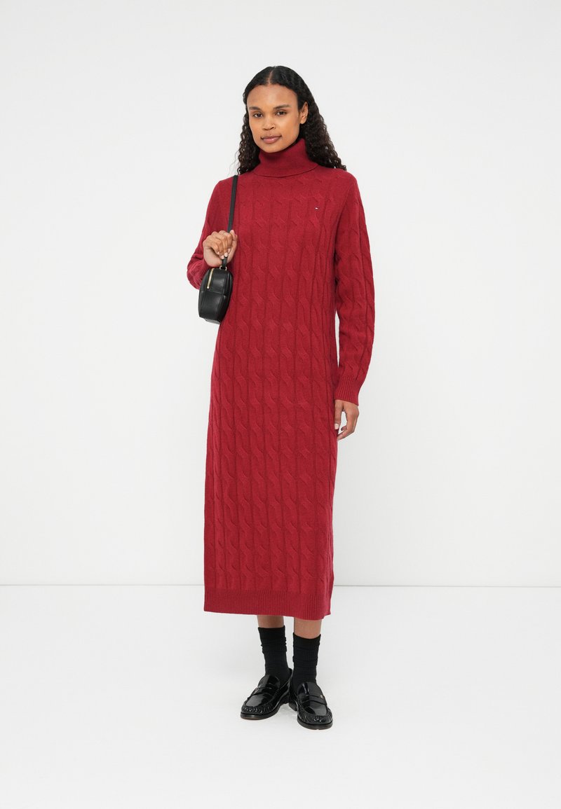 Tommy Hilfiger SOFT CABLE ROLL DRESS - Jumper dress - regatta red/red - Zalando Tommy Hilfiger SOFT CABLE ROLL DRESS - Jumper dress - regatta red/red - Zalando