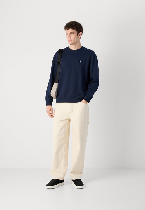 Stone Island 63051 Cotton Fleece Crewneck Blauw