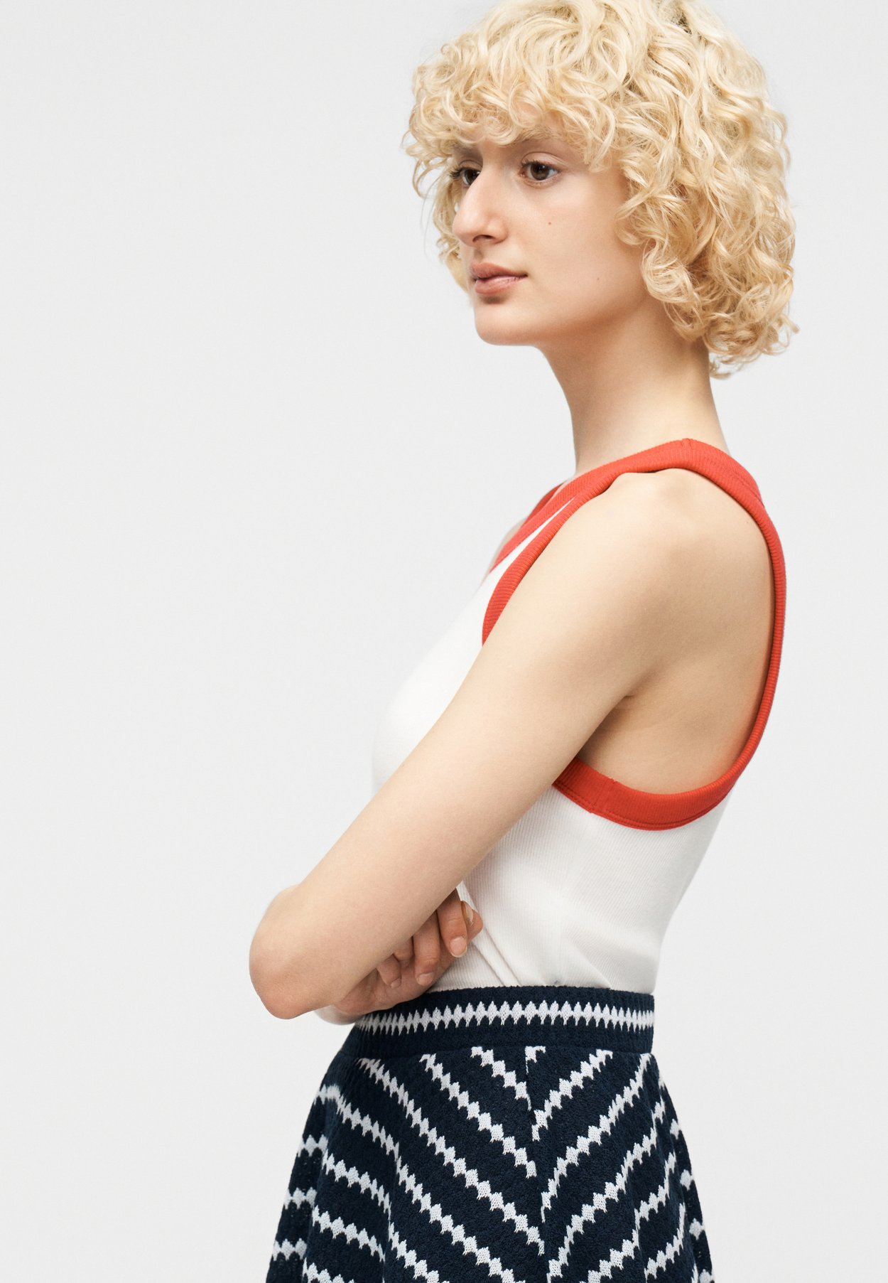 ONLEVA STRIPE SKATER SKIRT