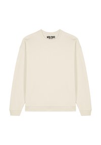 Felpa color crema con scollatura rotonda, spalle scese, polsini e orlo a coste, realizzata in un tessuto morbido. Logo MIRA PARIS all'interno del collo.