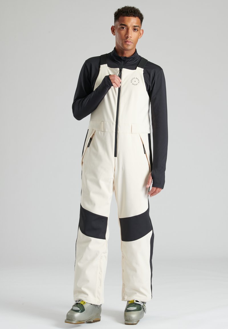 South Beach - SOUTH BEACH MENS SKI WHITE SKI BIB TROUSERS - Pantalones de esquí - white, Ampliar