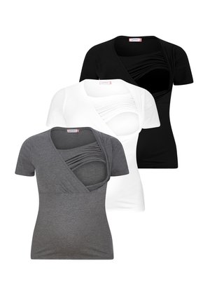STILL 3ER SET UMSTANDSMODE - T-shirt basic - schwarz weiß dunkelgrau