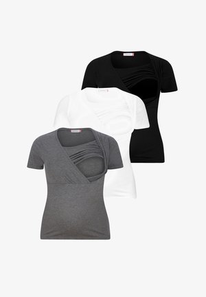 M.M.C. STILL 3ER SET UMSTANDSMODE - Camiseta básica - schwarz weiß dunkelgrau