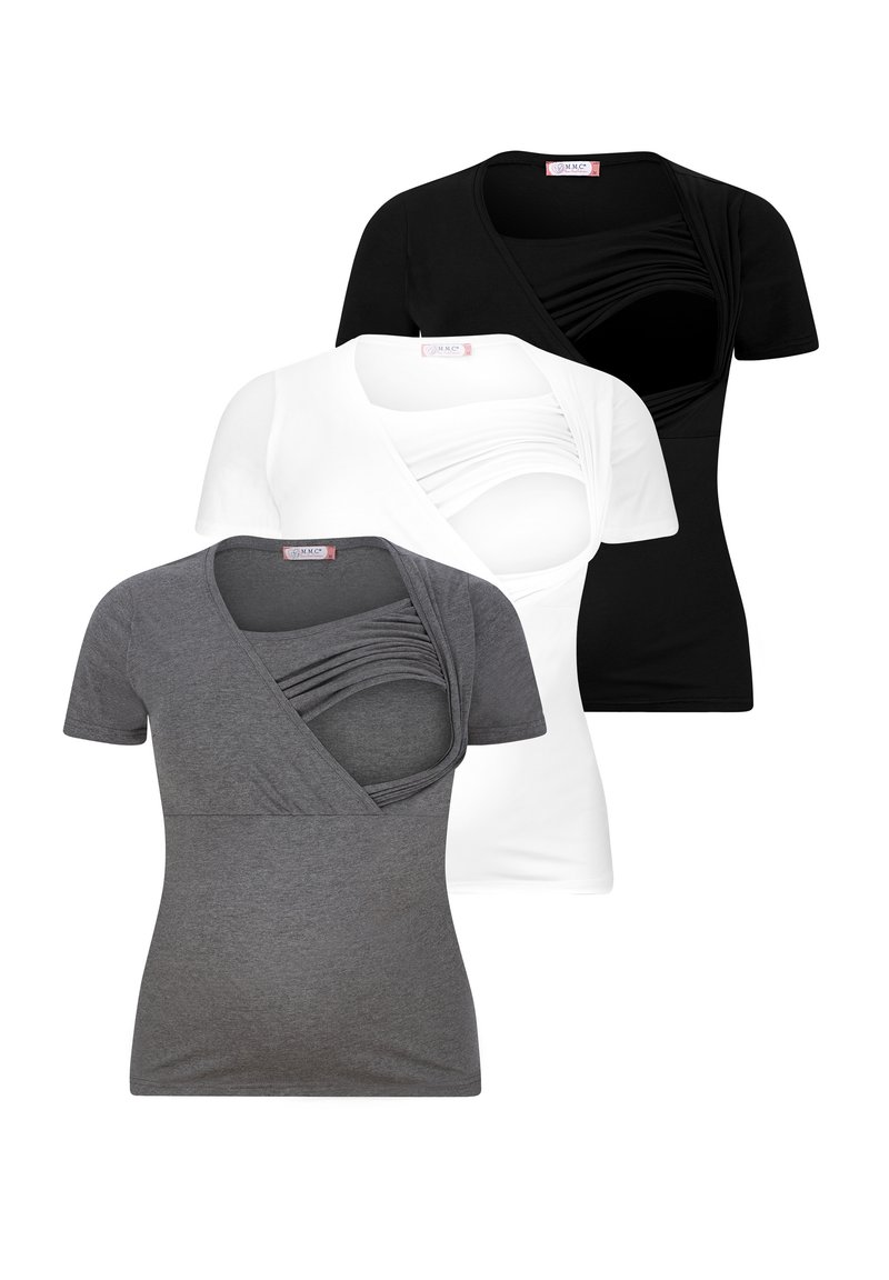 M.M.C. STILL 3ER SET UMSTANDSMODE - T-shirt basic - schwarz weiß dunkelgrau
