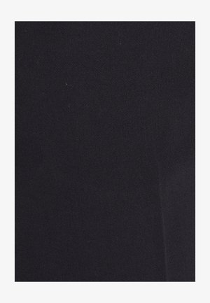 Schwarzer Stoff mit glatter Textur und leichtem Glanz, der eine gleichmäßige Webart aufweist und keine sichtbaren Muster oder Hardware-Details hat.