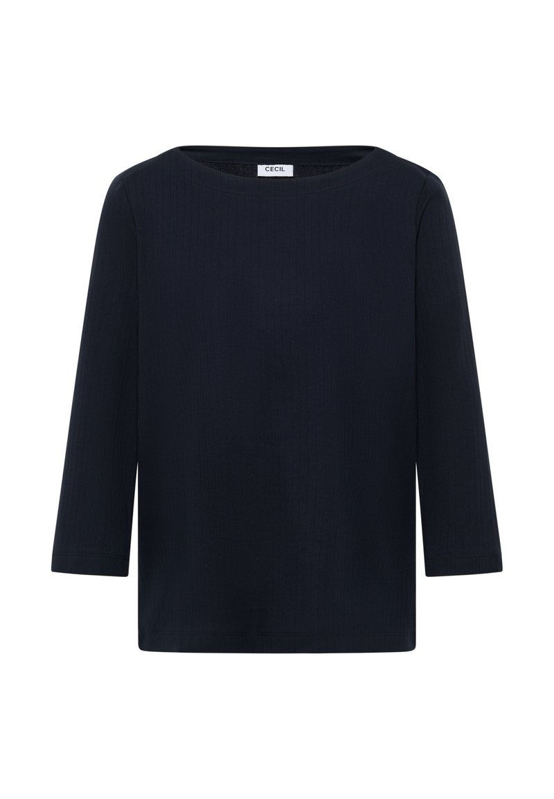 T-shirt Femme à Manches Longues Cencil - Col Fendu Boutonné - Pur Coton - Coupe Féminine