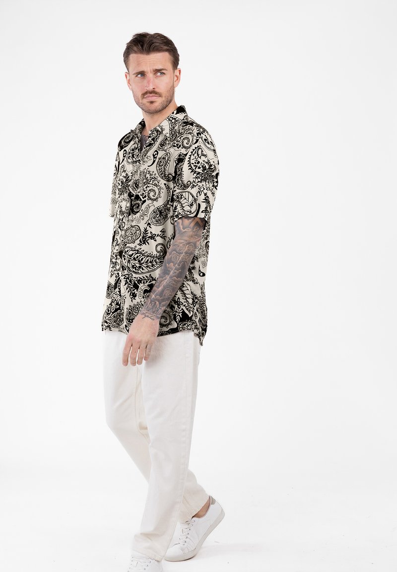 Key Largo PARK 1/2 PATTERNED - Overhemd - black