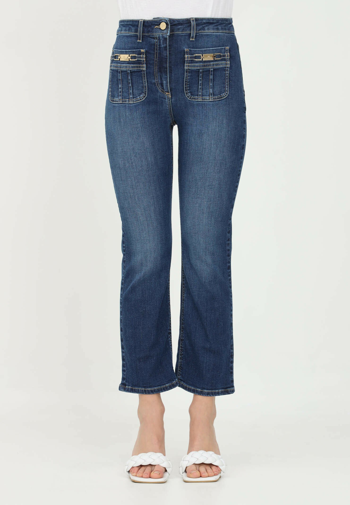 Elisabetta Franchi Jeans a zampa - blue vintage/blu denim - Zalando.it