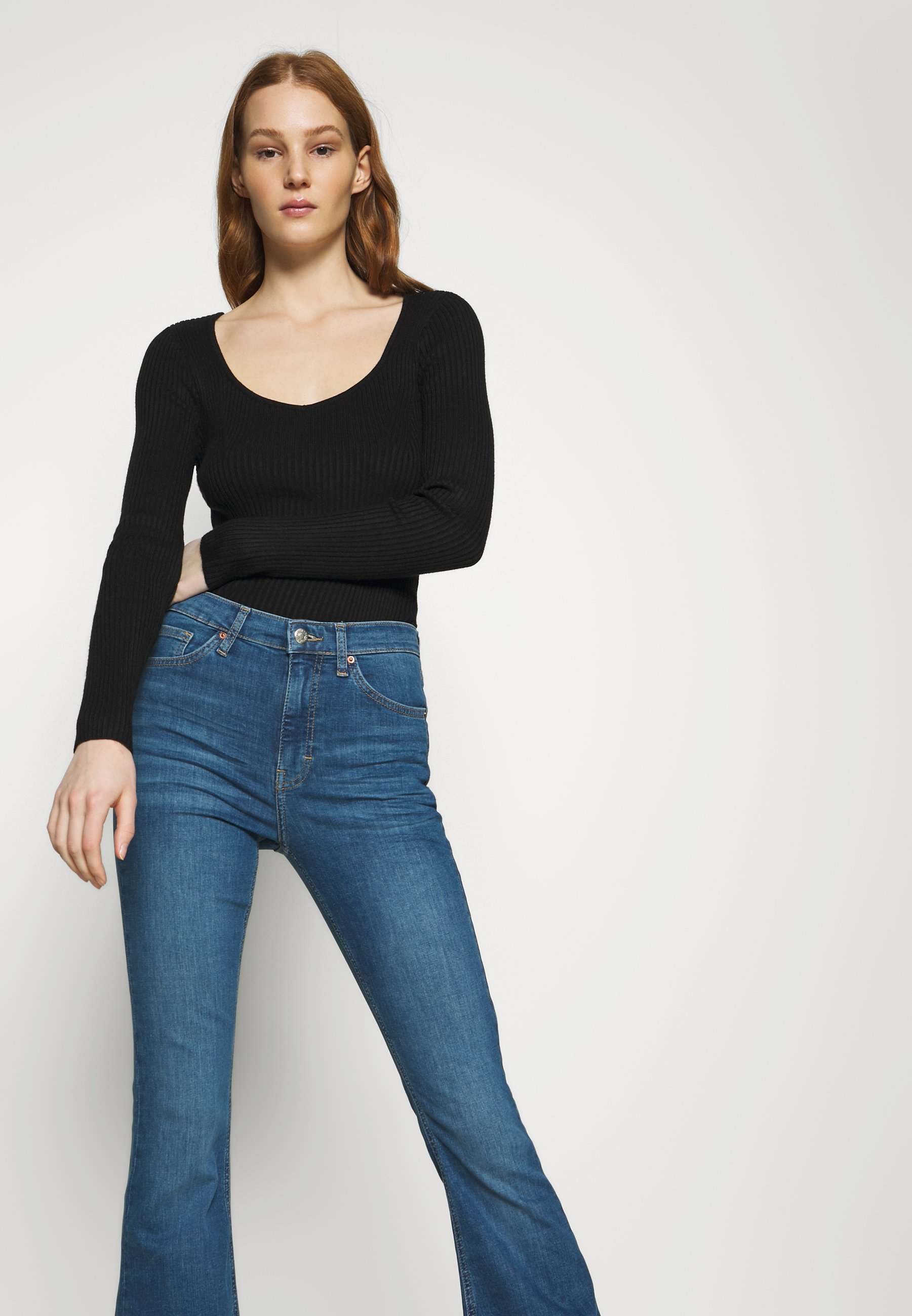 Topshop JAMIE FLARE - Flared Jeans 