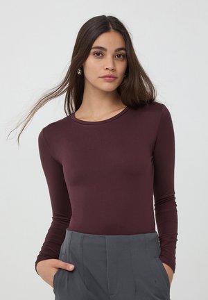 Terranova Maglietta a manica lunga - bordeaux scuro