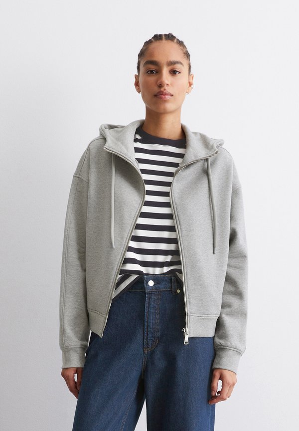 Zip-up sweatshirt - stone melange