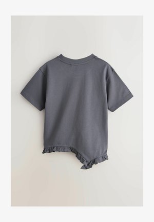 smALLSAINTS, REGULAR FIT - ASYMMETRIC HEM CREW NECK - Tricou cu imprimeu - charcoal grey