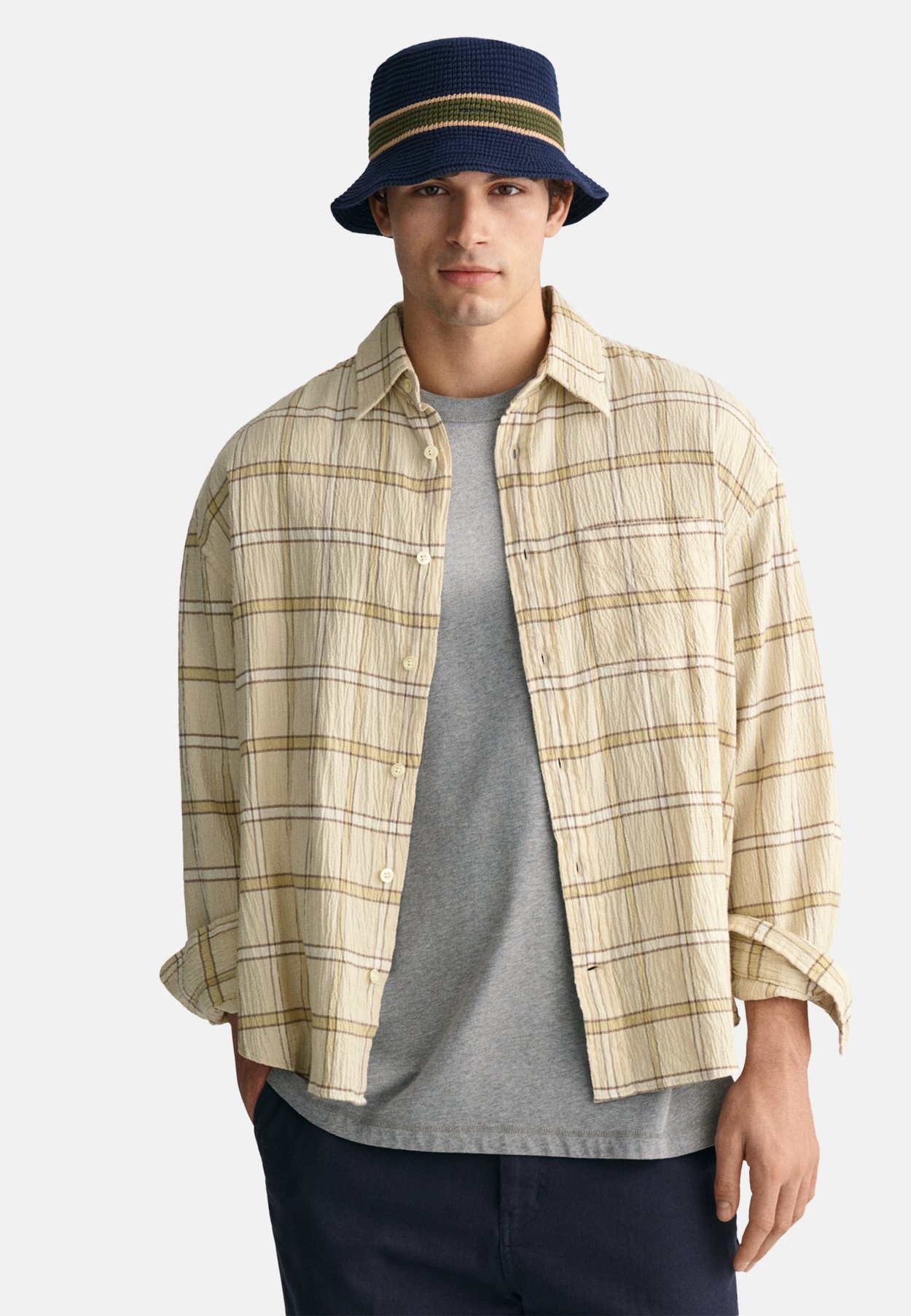 OVERSIZED TEXTURED CHECKED 