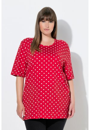 POLKA DOT CREW NECK TEE - Print T-shirt - lychee