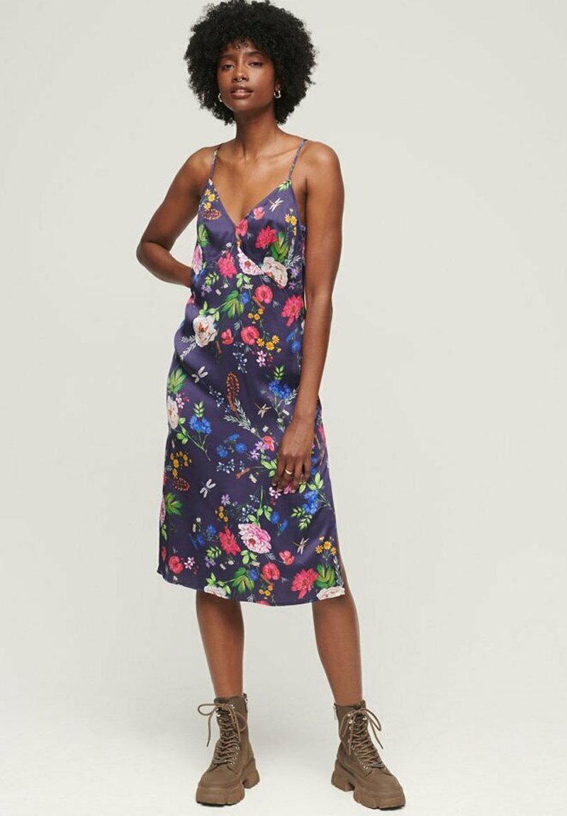 Superdry & Co Cocktailjurk blauw Superdry & Co Cocktailjurk blauw