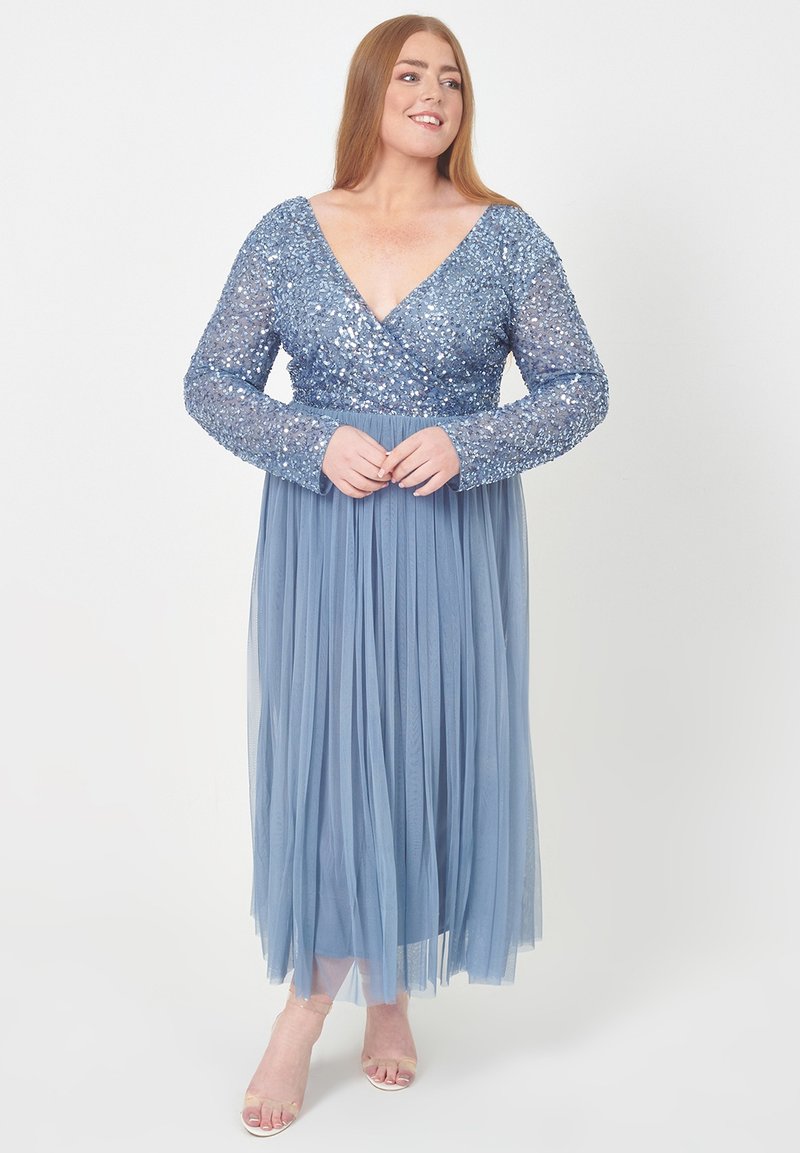 BEAUUT EMBELLISHED SEQUINS MIDI  - Festklänning - powder blue