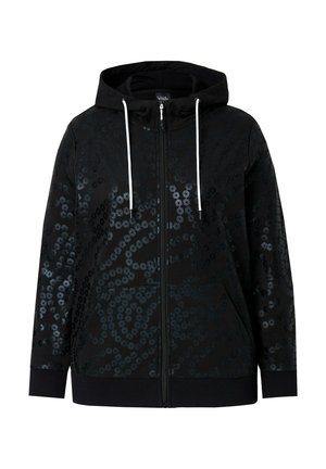 Ulla Popken Zip-up sweatshirt - black