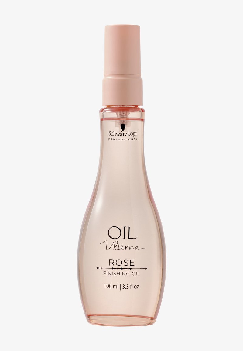 Schwarzkopf Professional Oil Ultime Rose afwerkingsolie in een doorzichtige roze fles van 100 ml met spraydop.