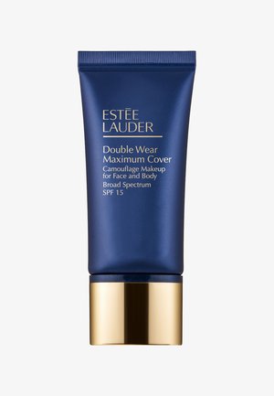Estée Lauder Double Wear Maximum Cover Tube, navyblau mit goldenen Akzenten, für Gesicht und Körper, SPF 15, mit glatter, matter Textur.