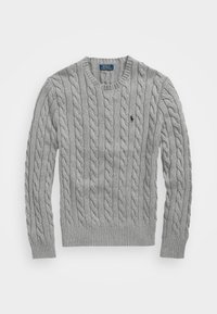 CABLE-KNIT COTTON JUMPER - Svetrík - fawn grey heather